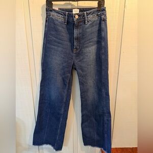 NOEND Queen High Risr Crop Wide leg Classic Blue Denim Jeans